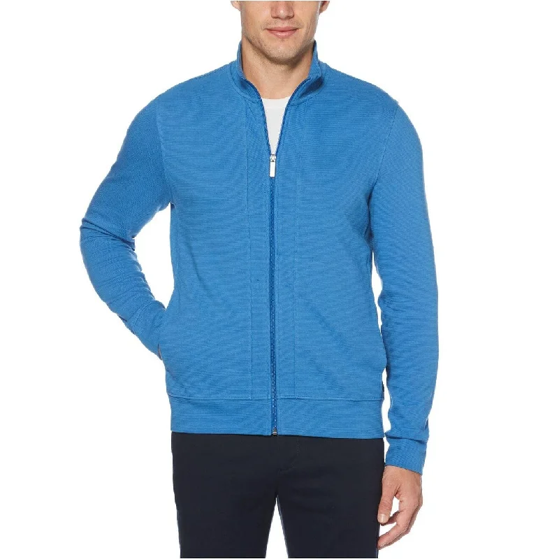 Perry Ellis Men's Ottoman Full-Zip Sweater Blue Size Small