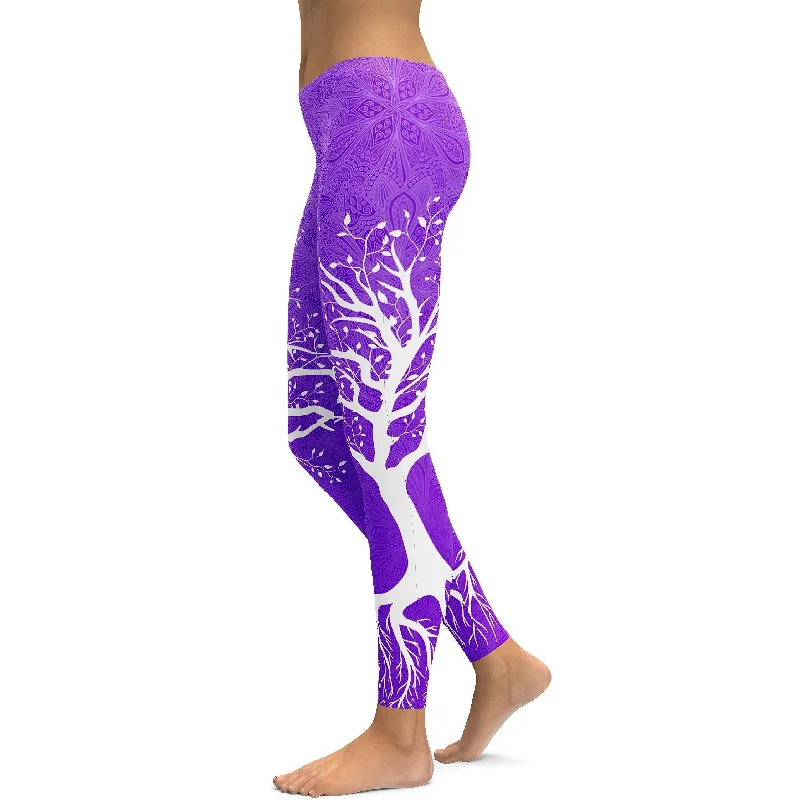 Purple Tree of Life Leggings