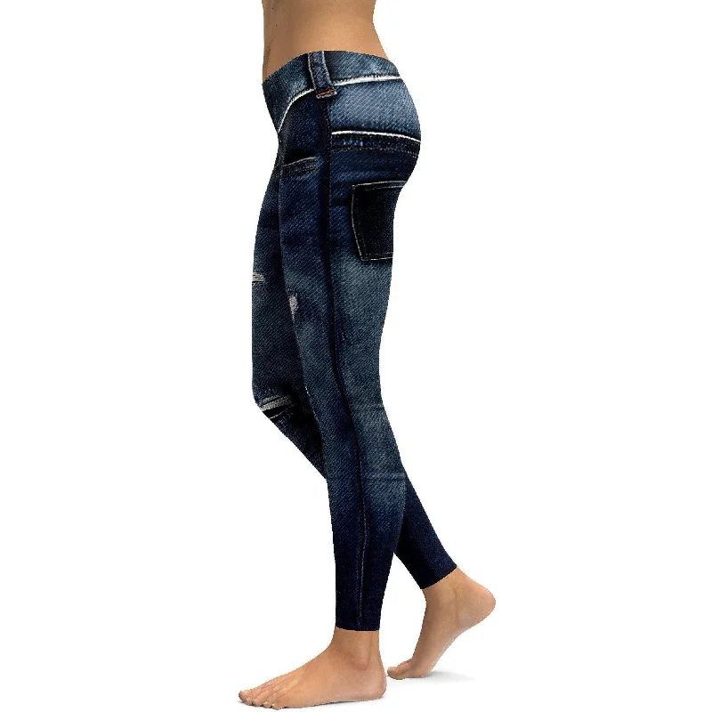 Realistic Denim Jeans Leggings