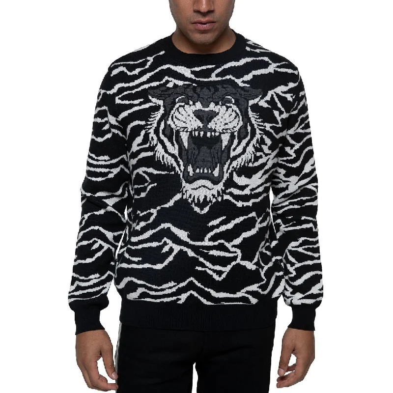 Sean John Men's Tiger Sweater Black Size XX Large