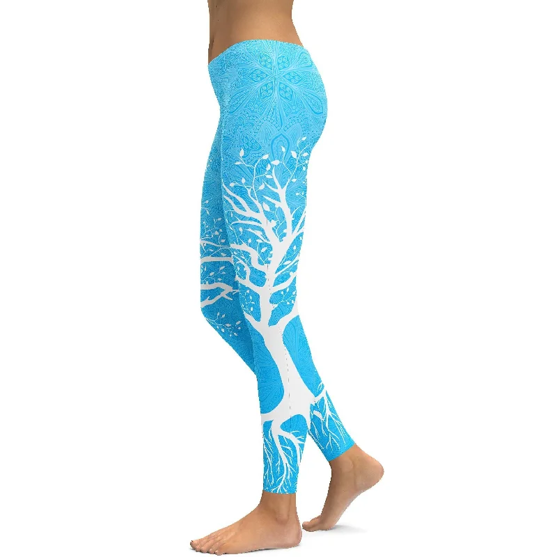 Sky Blue Tree of Life Leggings