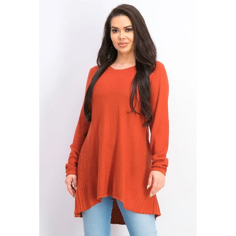 Style & Co Women's High-Low Tunic Sweater Dark Orange Size Extra Large