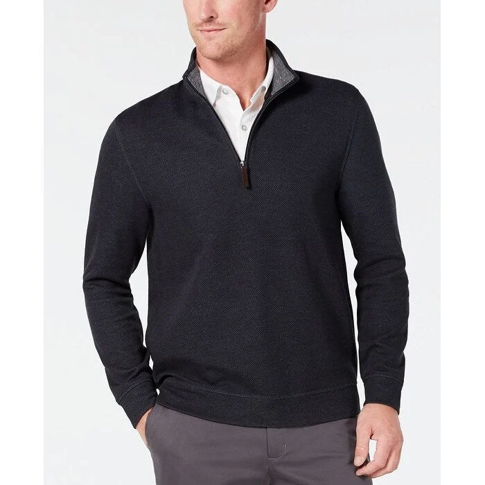 Tasso Elba Men's 1/4-Zip Sweater Black Size Small