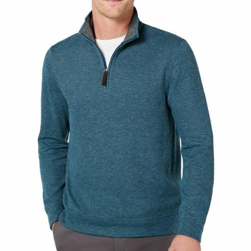 Tasso Elba Men's 1/4-Zip Sweater Dark Blue Size Extra Large - X-Large