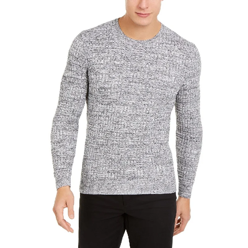 Tasso Elba Men's Basket Weave Crewneck Sweater Dark Gray Size Large