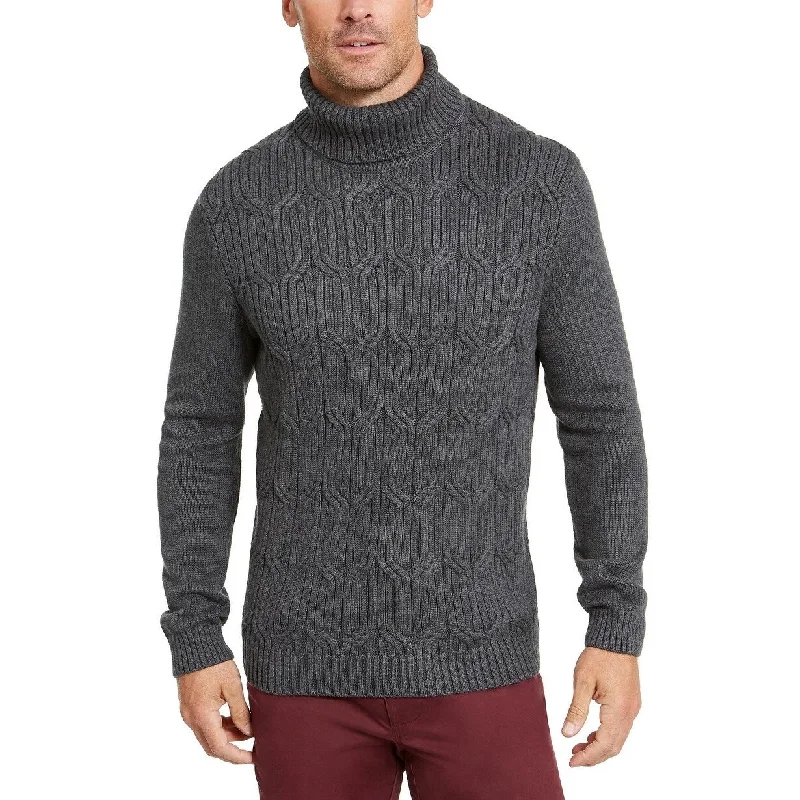 Tasso Elba Men's Chunky Turtleneck Sweater Grey Size XX-Large