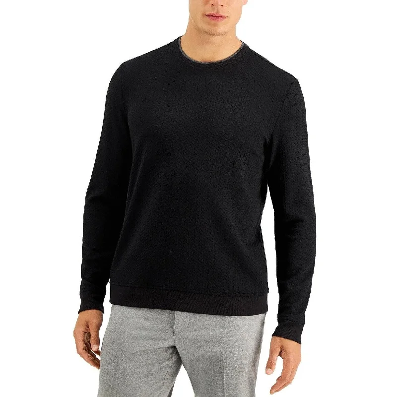 Tasso Elba Men's Crossover Sweater Black Size Large