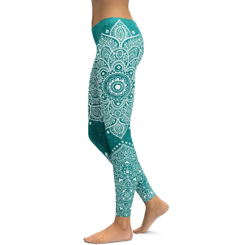 Teal Mandala Leggings