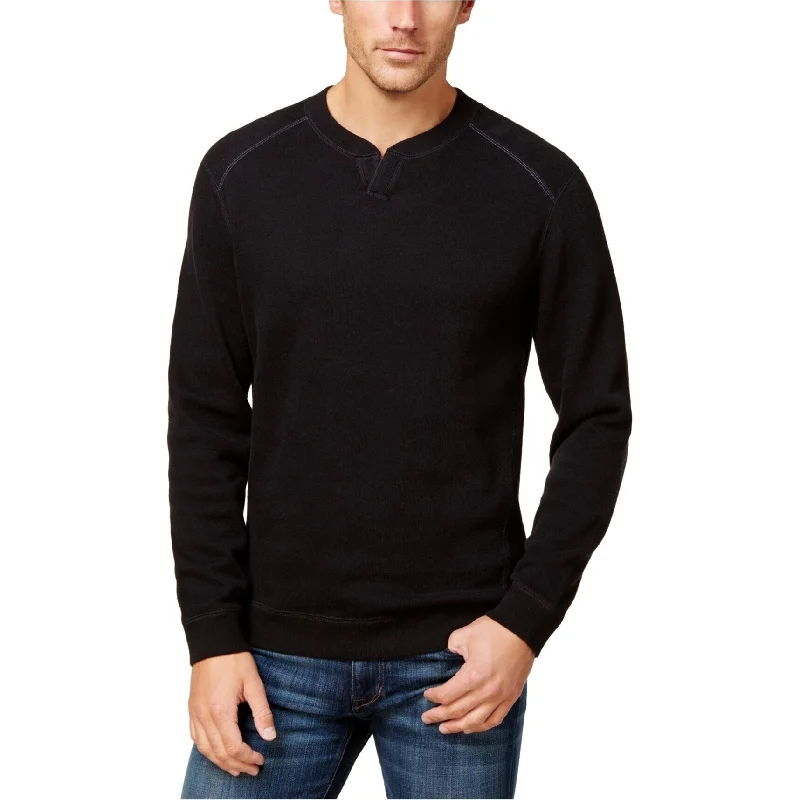 Tommy Bahama Men's Flip Side Classic-Fit Reversible Split-Neck Sweater Black Size Medium