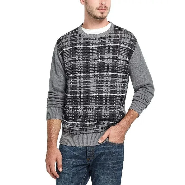 Weatherproof Vintage Men's Plaid Sweater Grey Size XXX-Large