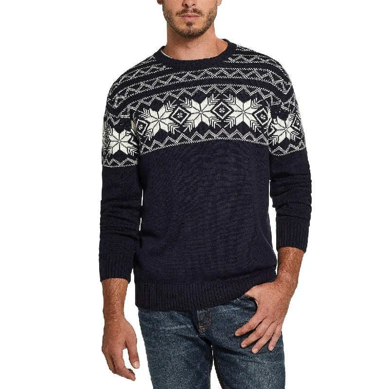 Weatherproof Vintage Men's Snowflake Pattern Sweater Navy Size XX-Large