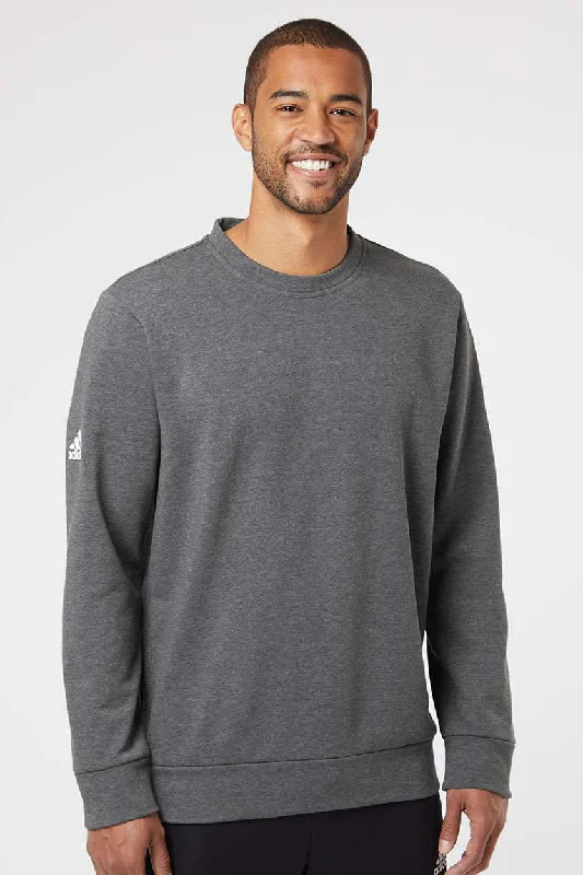 Adidas Mens Fleece Crewneck Sweatshirt - Heather Dark Grey