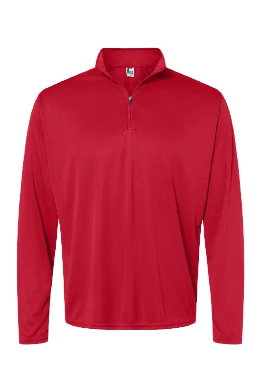 C2 Sport Mens Moisture Wicking 1/4 Zip Sweatshirt - Red