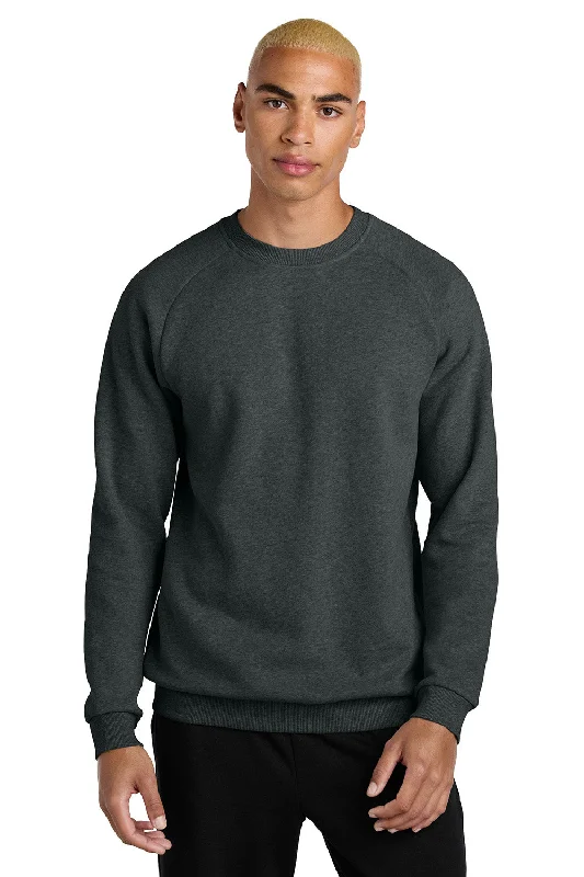 District Mens Cloud Fleece Crewneck Sweatshirt - Heather Charcoal Grey - New