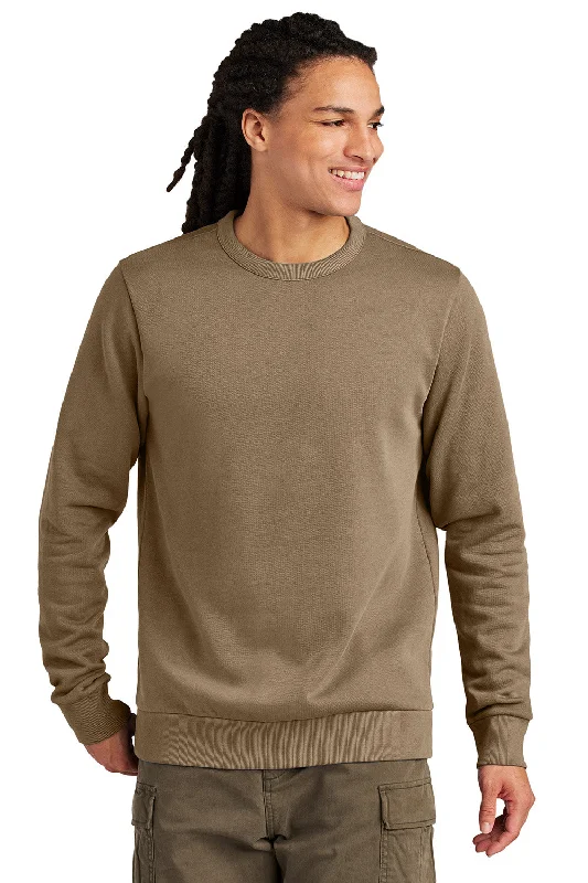 District Mens District Wash Fleece Crewneck Sweatshirt - Mushroom Brown - New