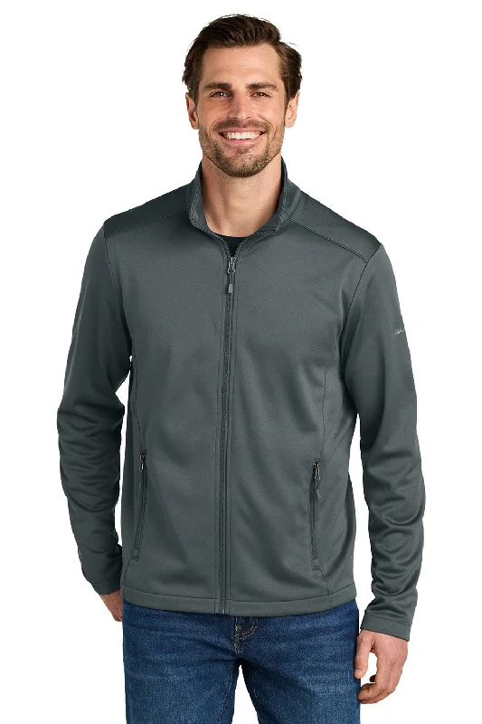 Eddie Bauer Mens Smooth Fleece Full Zip Sweatshirt w/ Pockets - Iron Gate Grey - New