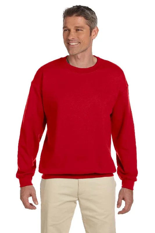 Gildan Mens Pill Resistant Fleece Crewneck Sweatshirt - Cherry Red