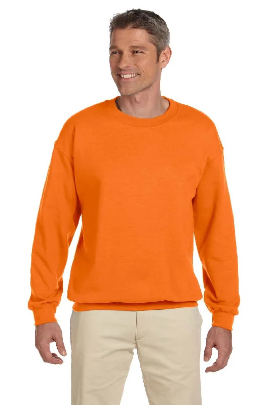 Gildan Mens Pill Resistant Fleece Crewneck Sweatshirt - Safety Orange