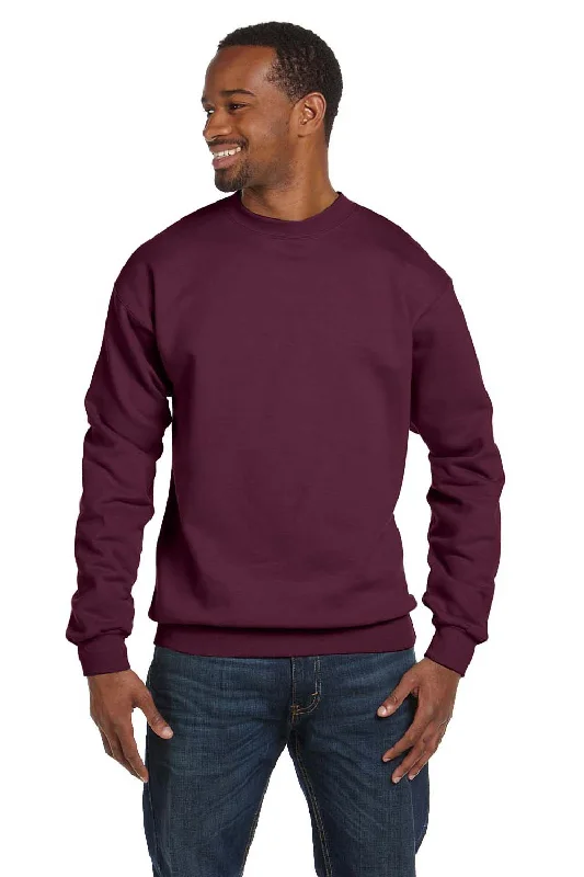 Hanes Mens EcoSmart Print Pro XP Pill Resistant Fleece Crewneck Sweatshirt - Maroon