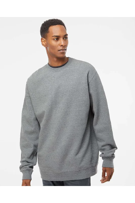 Independent Trading Co. Mens Crewneck Sweatshirt - Heather Gunmetal Grey