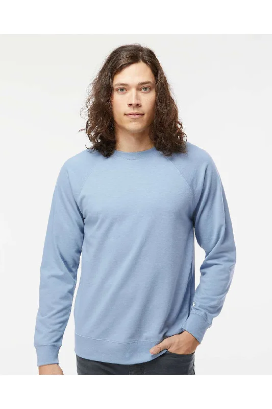 Independent Trading Co. Mens Icon Loopback Terry Crewneck Sweatshirt - Misty Blue