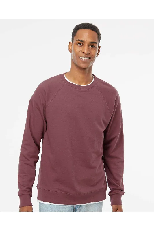 Independent Trading Co. Mens Icon Loopback Terry Crewneck Sweatshirt - Port