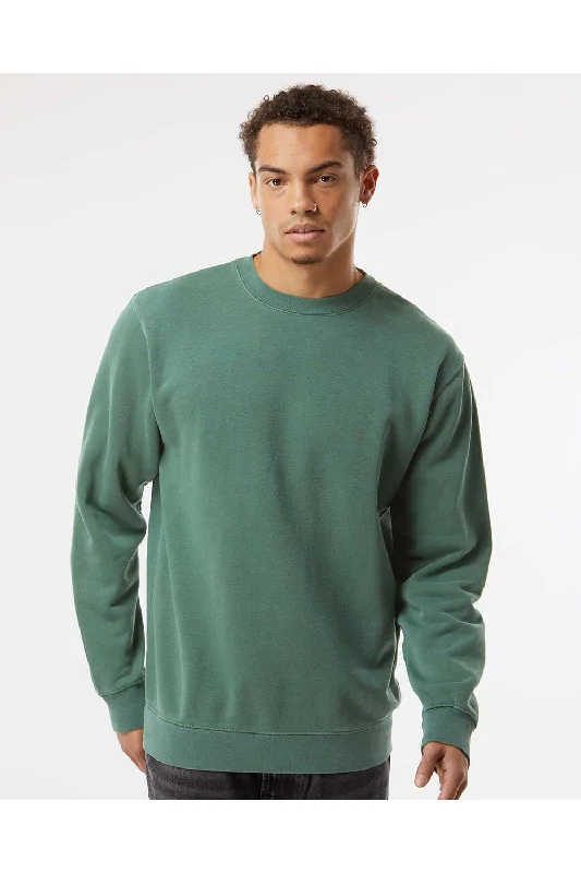 Independent Trading Co. Mens Pigment Dyed Crewneck Sweatshirt - Alpine Green