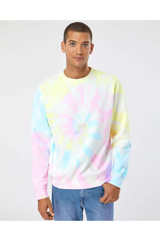 Independent Trading Co. Mens Tie-Dye Crewneck Sweatshirt - Sunset Swirl