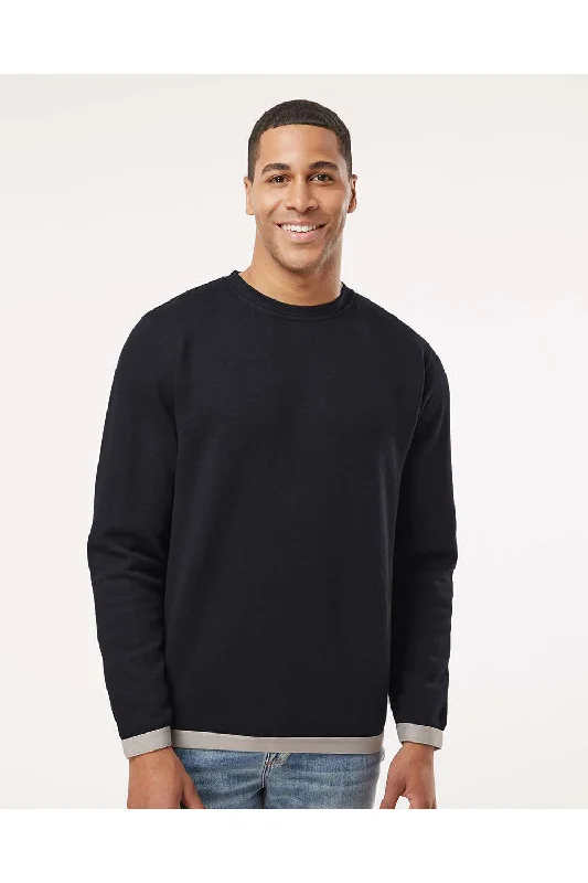 LAT Mens The Statement Fleece Crewneck Sweatshirt - Black/Titanium Grey