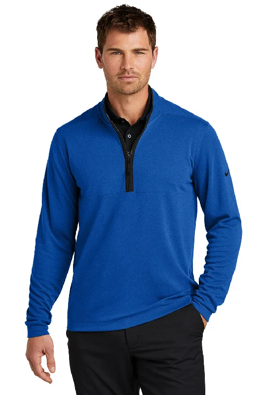 Nike Mens Textured 1/4 Zip Sweatshirt - Gym Blue - New