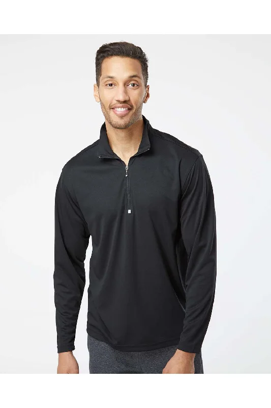 Paragon Mens Malibu Performance Moisture Wicking 1/4 Zip Sweatshirt - Black